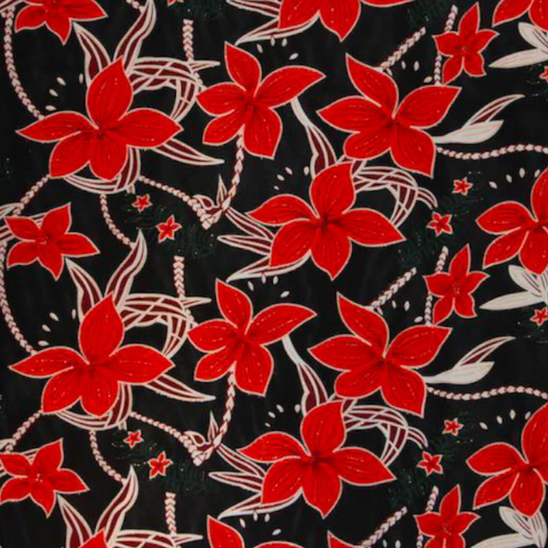 Large All Over Plumeria Glitter Polyester Fabric | Islands Fabric - Image 5
