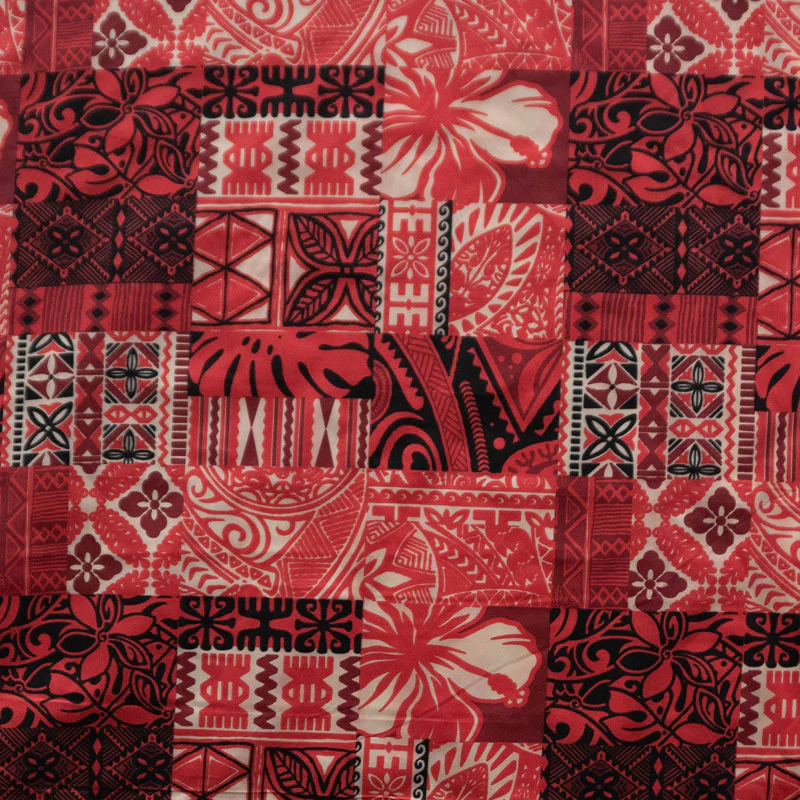 Traditional Polynesian Tapa Design Polyester Fabric # 3 | Islands Fabric - Image 5