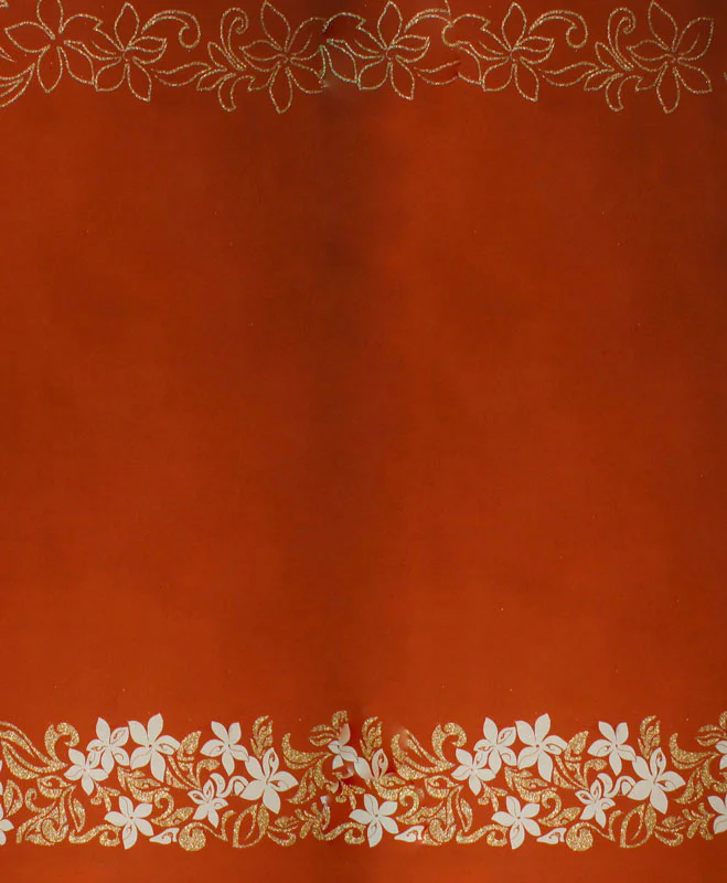 Tiare & Swirls Double Border Polyester Glitter Fabric | Islands Fabric - Image 3