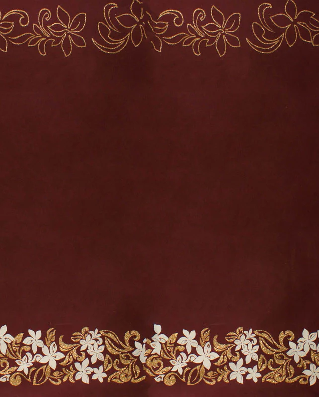 Tiare & Swirls Double Border Polyester Glitter Fabric | Islands Fabric - Image 5