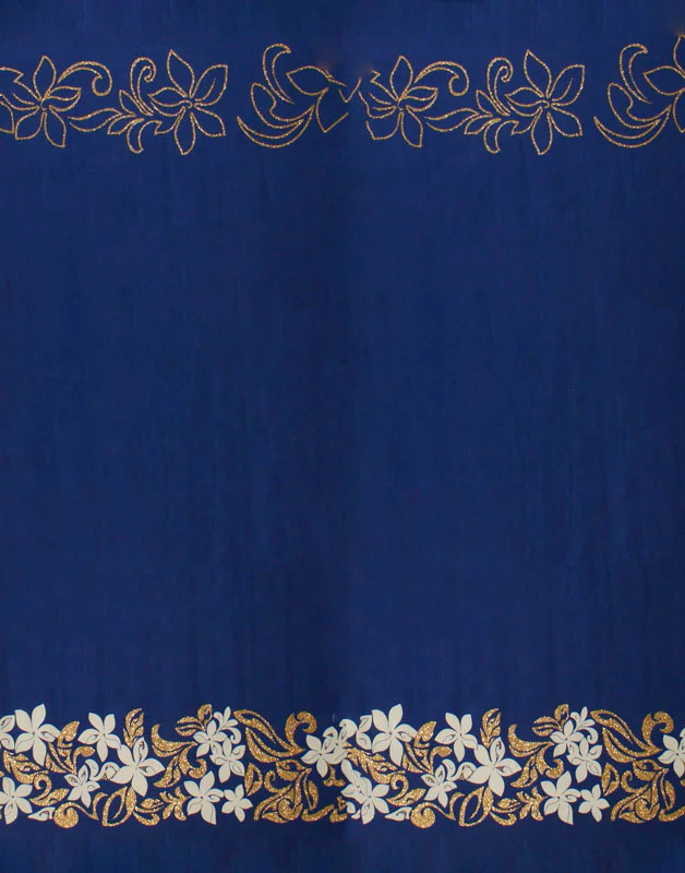 Tiare & Swirls Double Border Polyester Glitter Fabric | Islands Fabric - Image 6