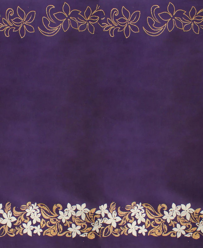 Tiare & Swirls Double Border Polyester Glitter Fabric | Islands Fabric - Image 7