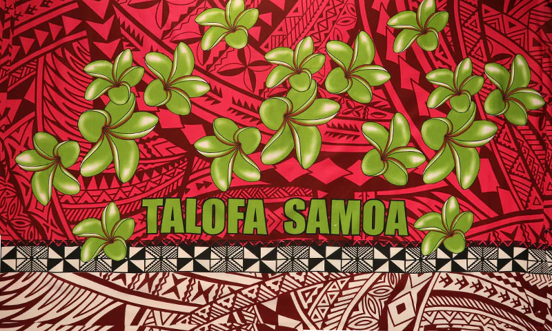 Talofa Samoa Plumeria Sarong | Islands Fabric - Image 3