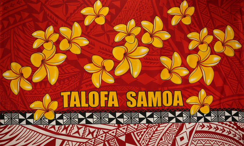 Talofa Samoa Plumeria Sarong | Islands Fabric - Image 4