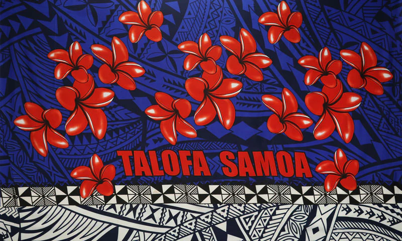Talofa Samoa Plumeria Sarong | Islands Fabric - Image 5