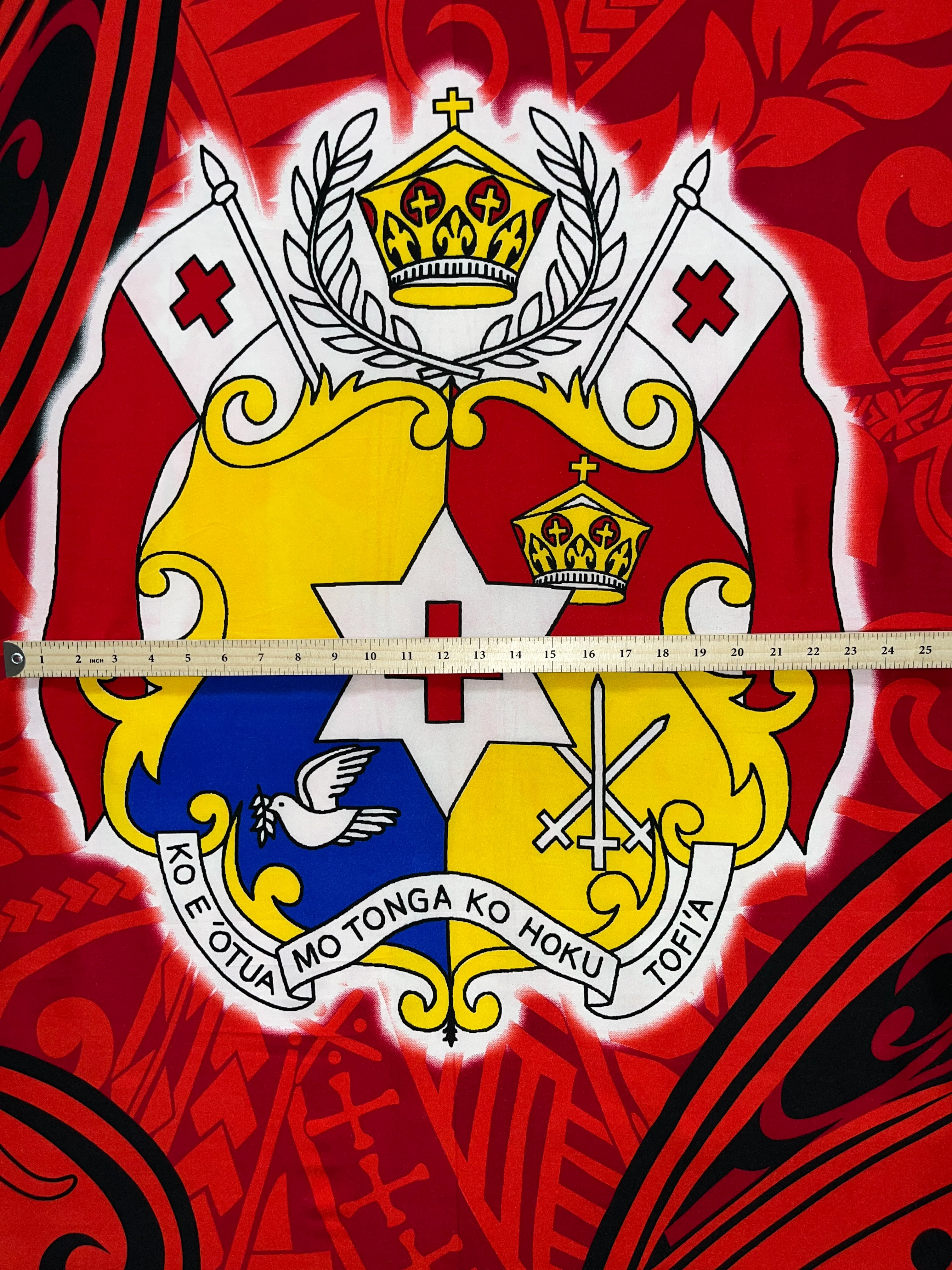 Kingdom of Tonga Seal Tiare Polyester Sarong | Islands Fabric - Image 3