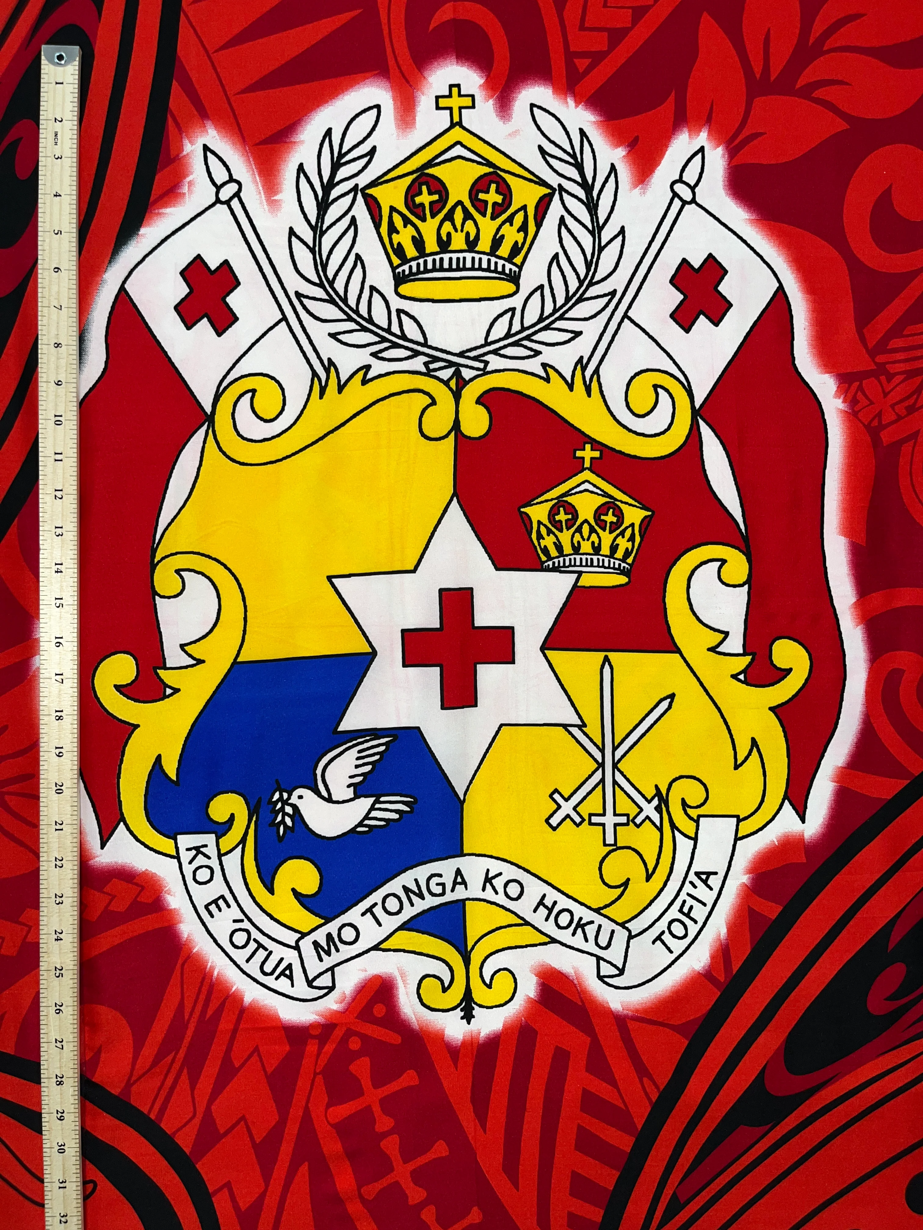 Kingdom of Tonga Seal Tiare Polyester Sarong | Islands Fabric - Image 4