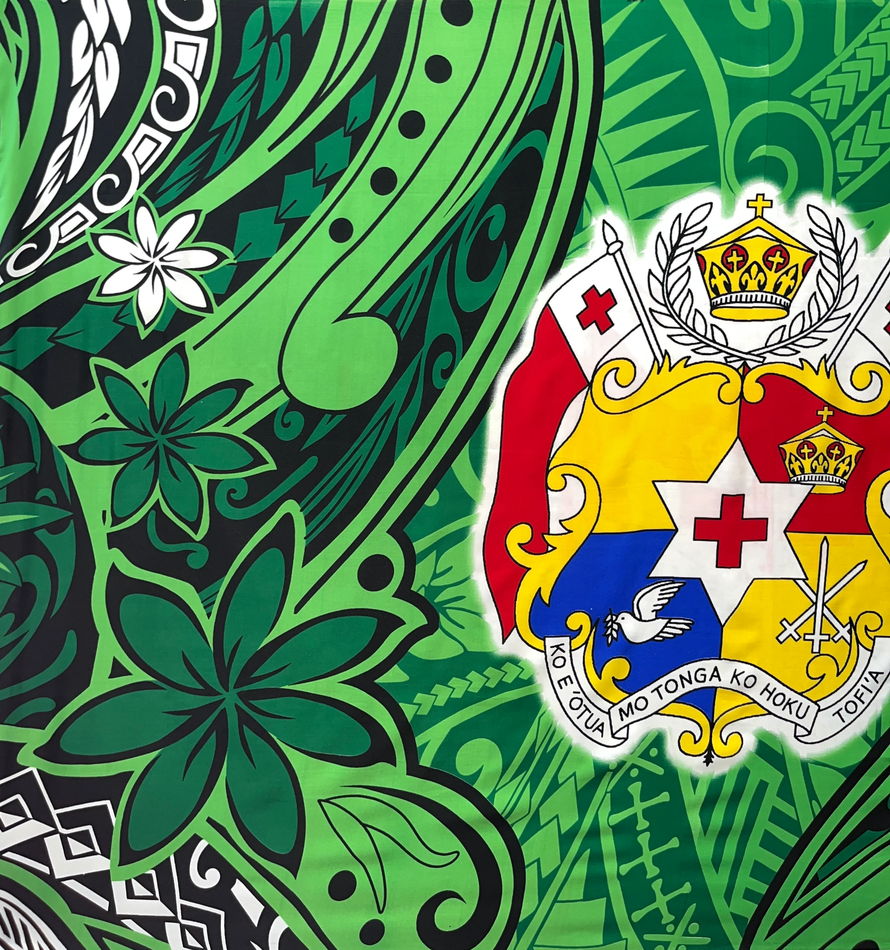 Kingdom of Tonga Seal Tiare Polyester Sarong | Islands Fabric - Image 6