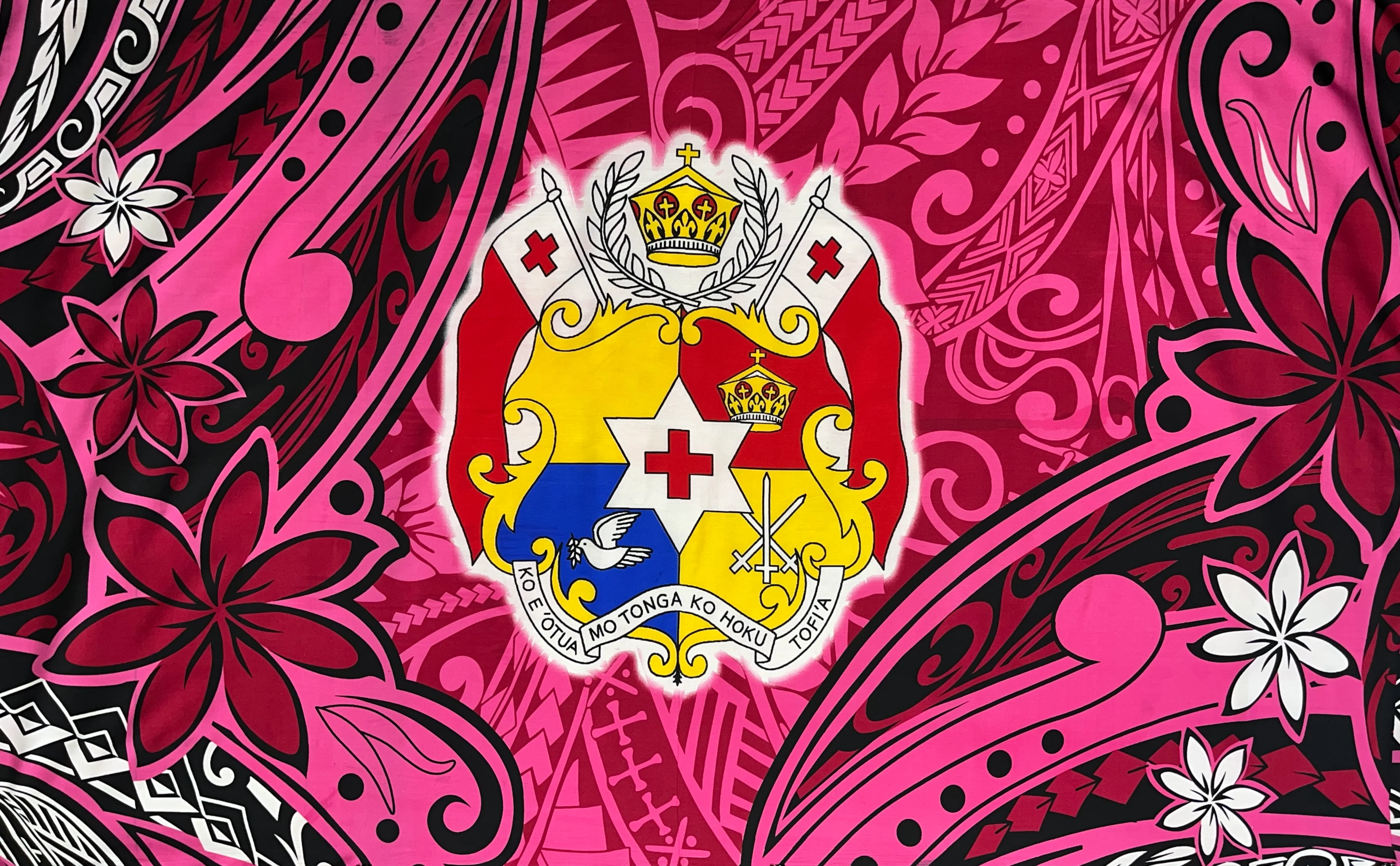 Kingdom of Tonga Seal Tiare Polyester Sarong | Islands Fabric - Image 8