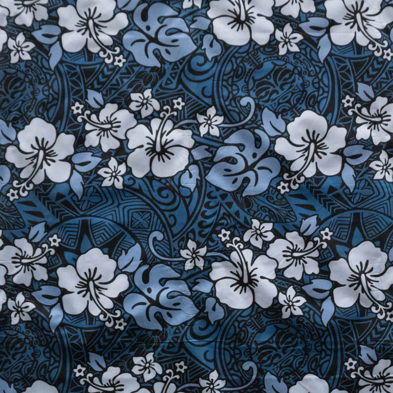 Hibiscus/Plumeria/Monstera Leaf Polyester Fabric | Islands Fabric - Image 4