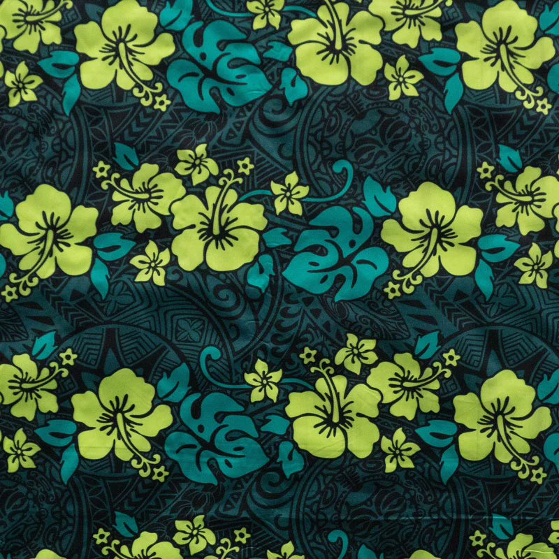 Hibiscus/Plumeria/Monstera Leaf Polyester Fabric | Islands Fabric - Image 7