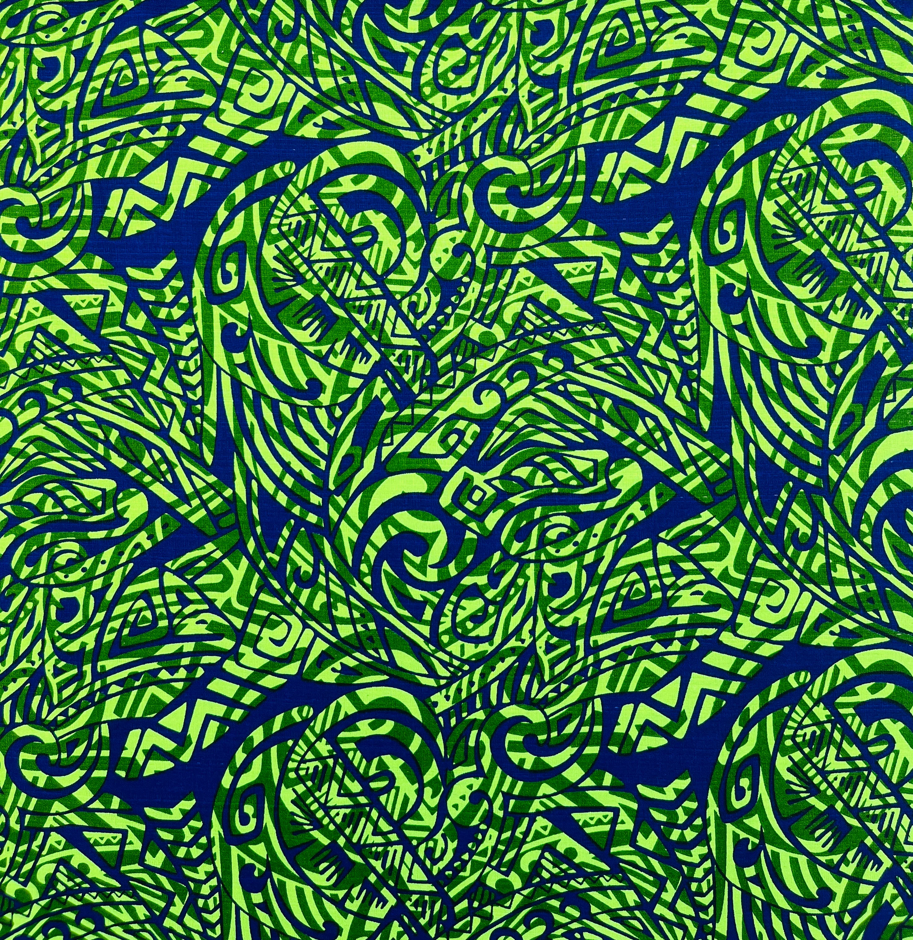 Traditional Polynesian Tattoo Swirl design Cotton Light Barkcloth Fabric | Islands Fabric - Image 10