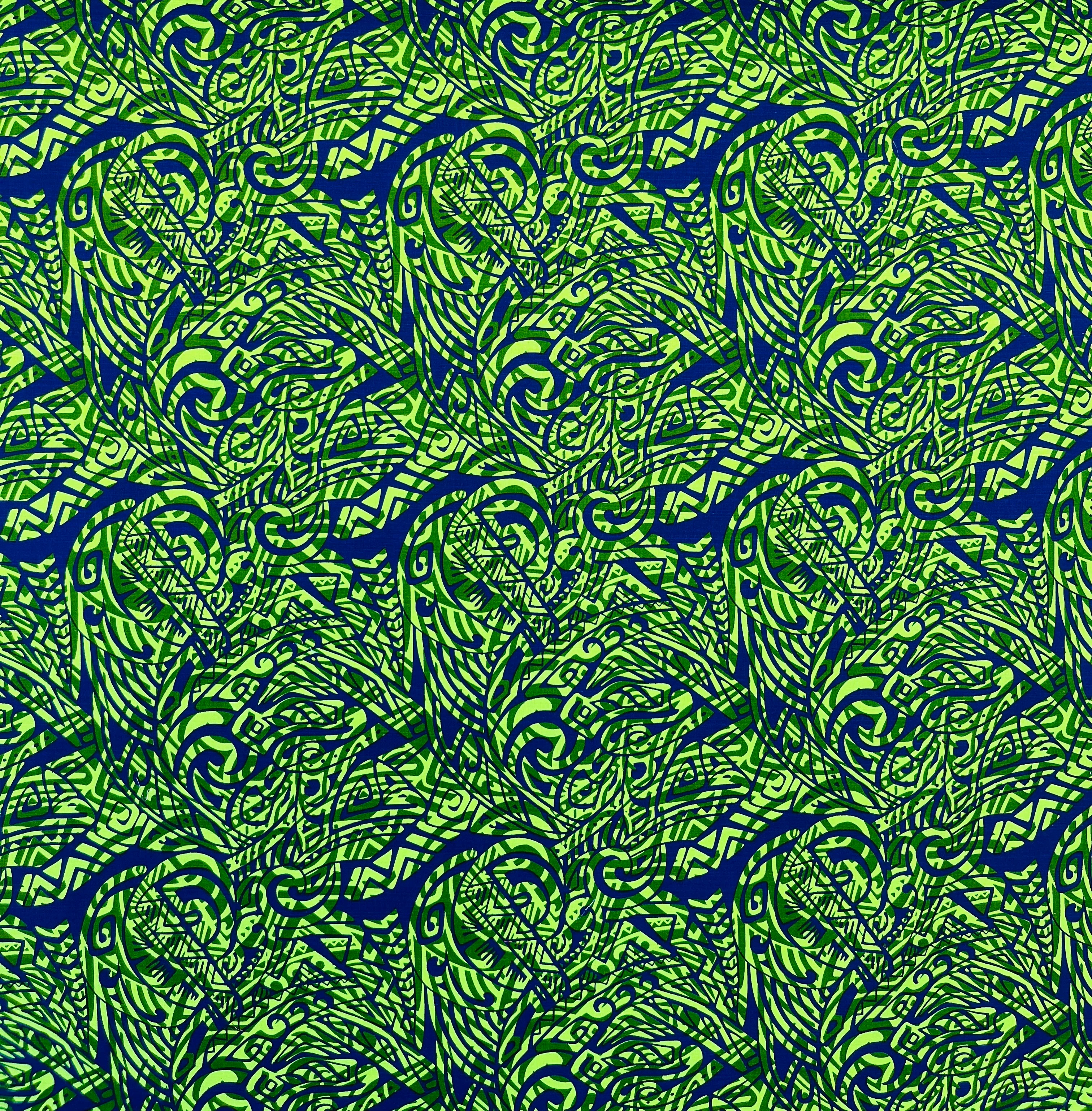 Traditional Polynesian Tattoo Swirl design Cotton Light Barkcloth Fabric | Islands Fabric - Image 9