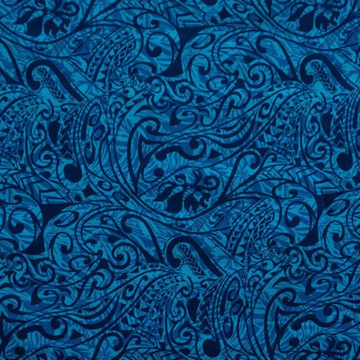 Polynesian Tribal Stems & Leaves All Over Design Cotton Light Barkcloth Fabric | Islands Fabric - Image 11