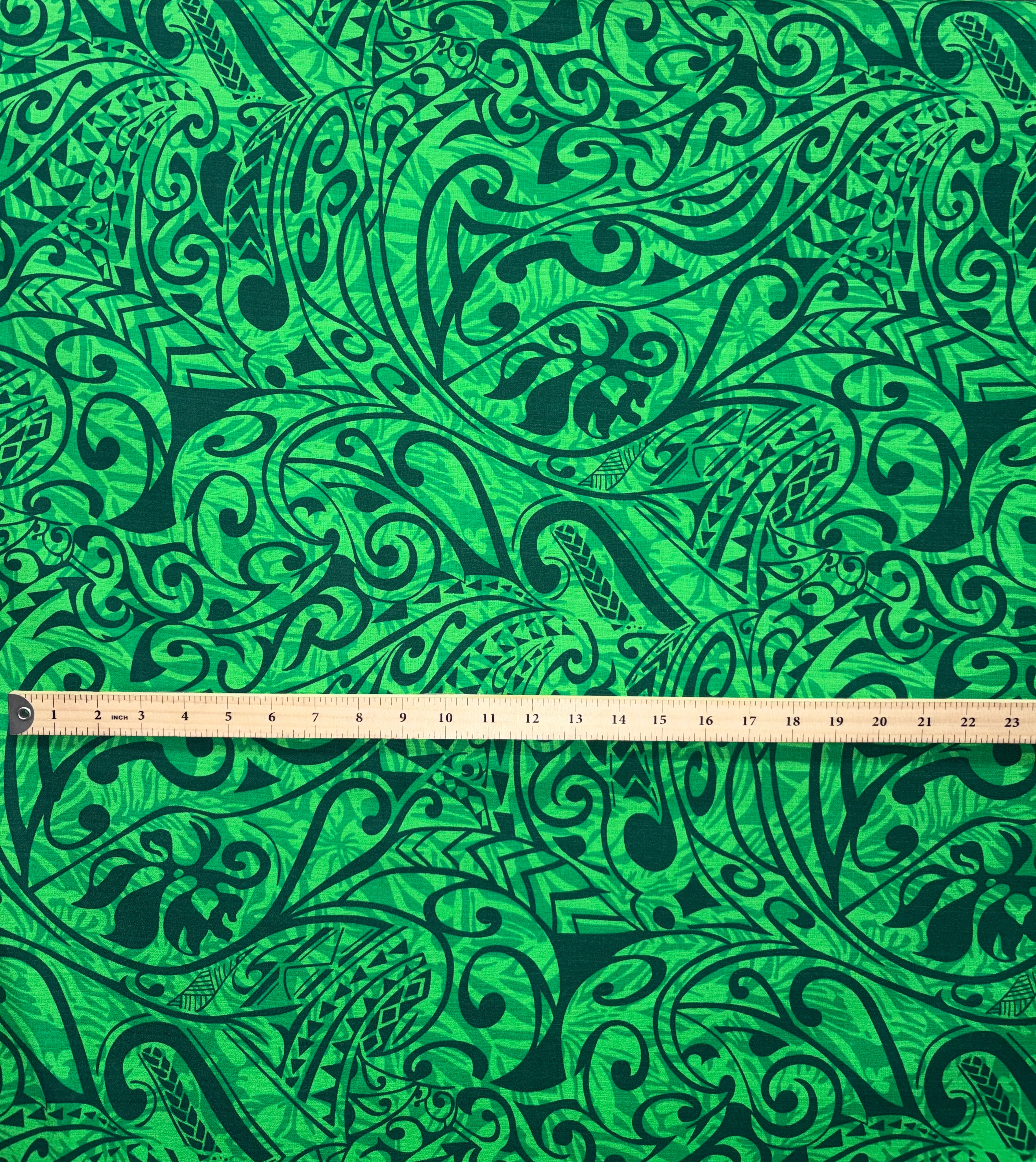 Polynesian Tribal Stems & Leaves All Over Design Cotton Light Barkcloth Fabric | Islands Fabric - Image 8