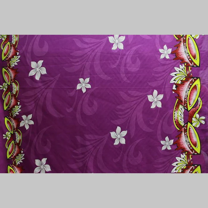 Kava Bowl Tiare Palm Leaves Double Border Polyester Fabric | Islands Fabric - Image 10