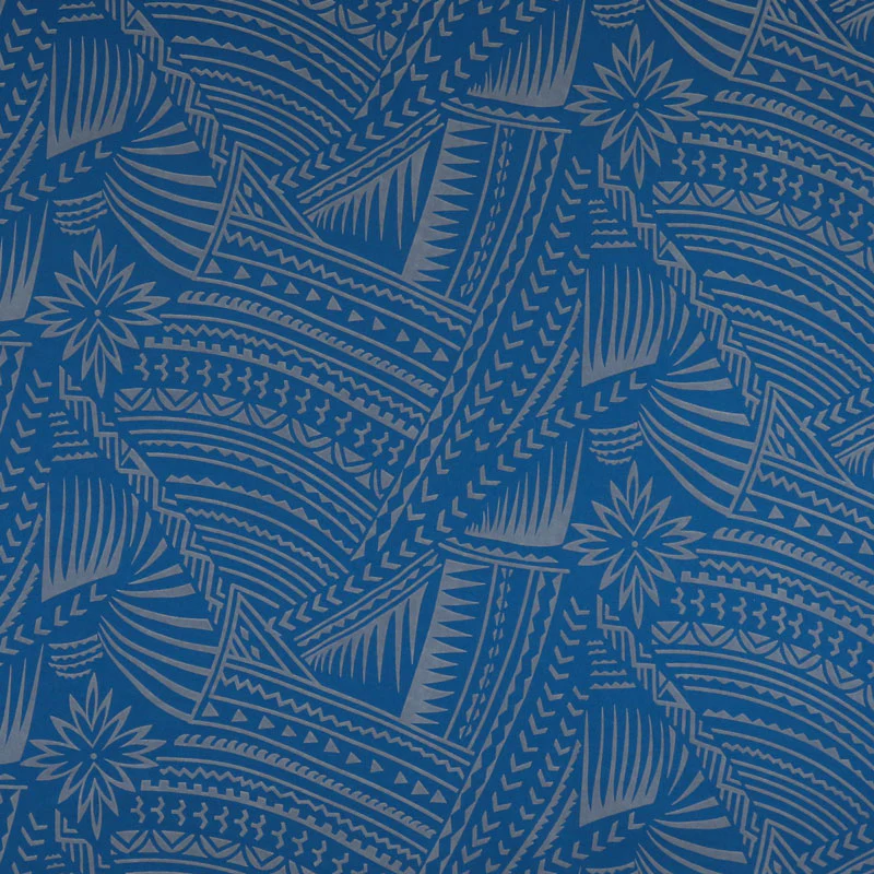 Traditional Polynesian Tattoo w/ Flower Flocking Fabric| Islands Fabric - Image 8