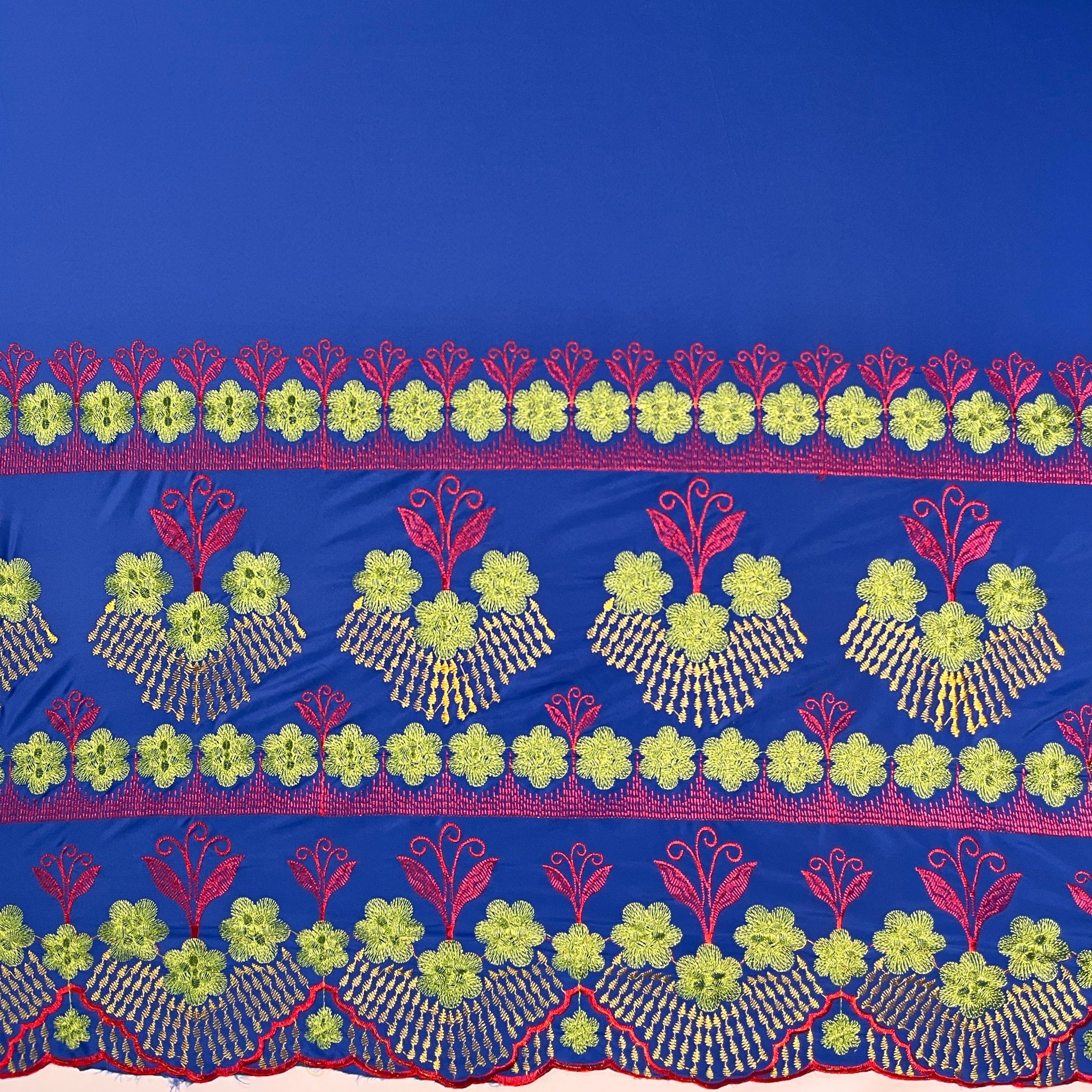 Hibiscus Double Border Embroidered Polyester Fabric| Islands Fabric - Image 3