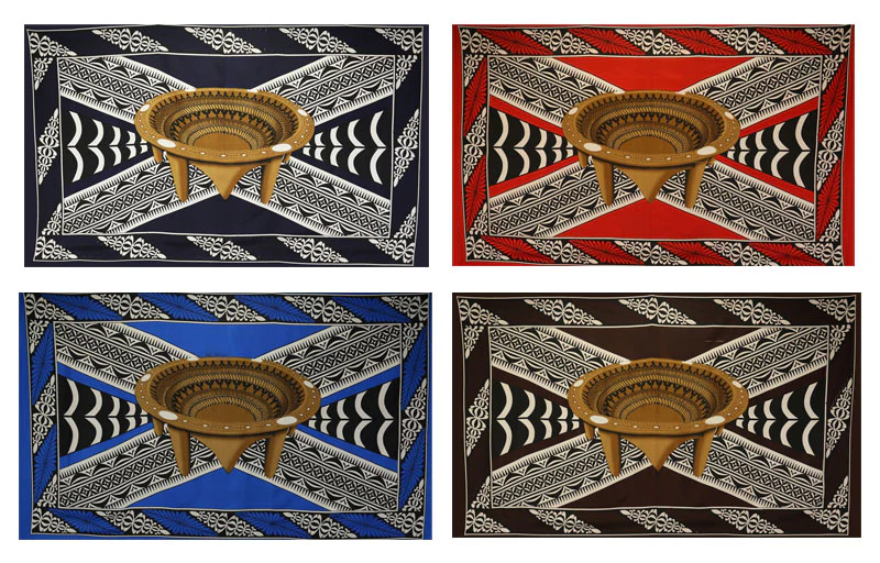 Kingdom of Tonga Kava Bowl All Around Border Crossing Pattern Sarong | Islands Fabric - Image 6
