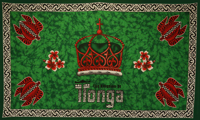 Kingdom of Tonga Crown Turtle Plumeria Sarong | Islands Fabric - Image 4