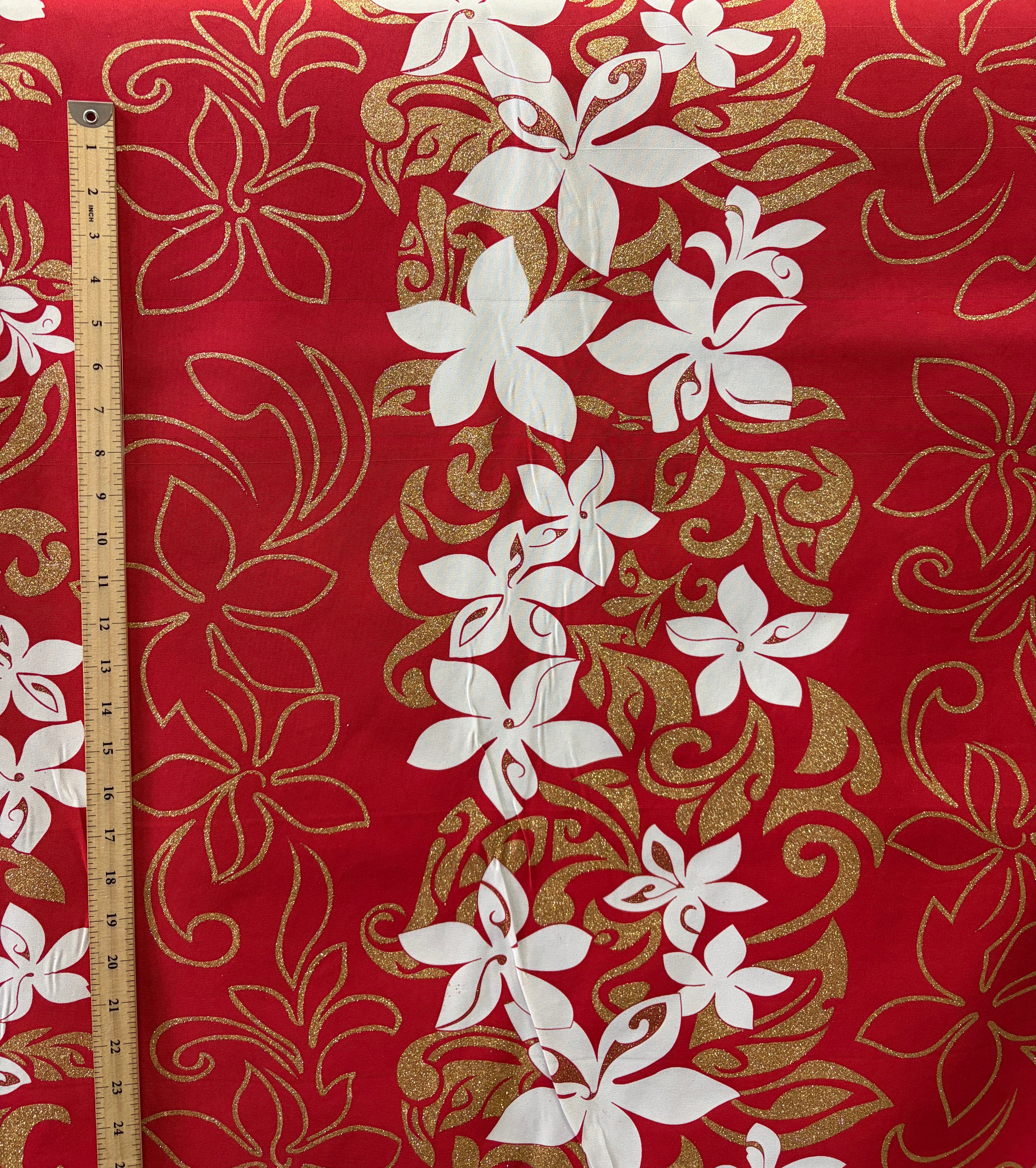 Tiare Garden Glitter Polyester Fabric | Islands Fabric - Image 4