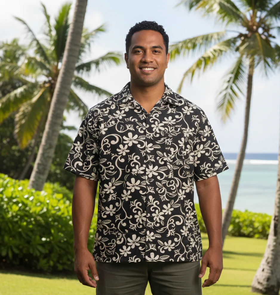 Plumeria Vine Poly Cotton Fabric | Islands Fabric - Image 6