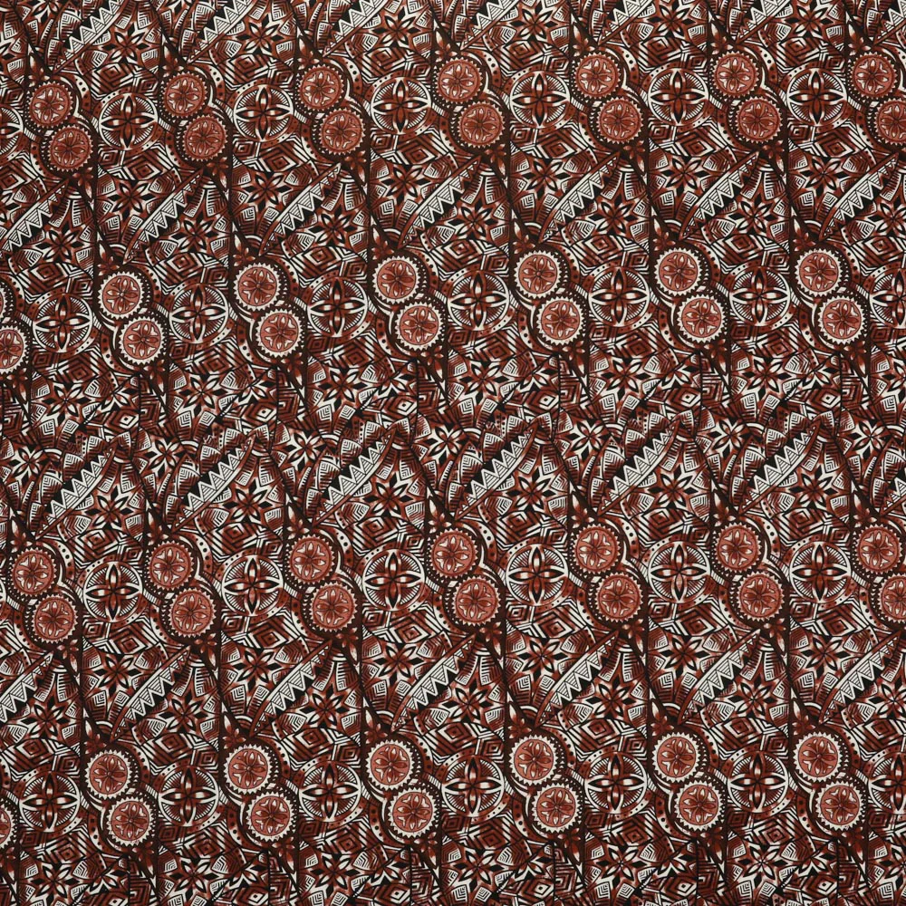 Traditional Polynesian Fijian Print Cotton Light Barkcloth Fabric | Islands Fabric - Image 4