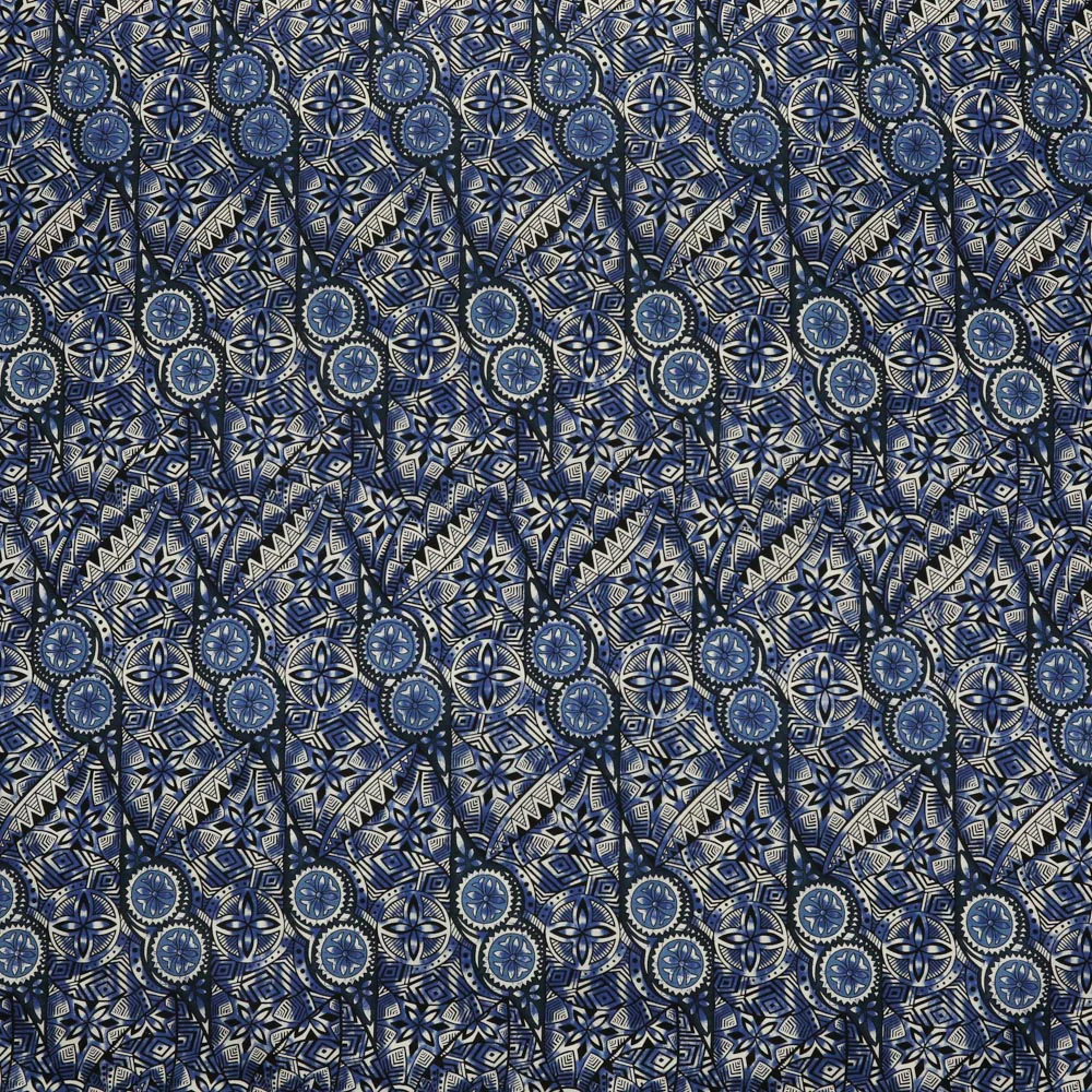Traditional Polynesian Fijian Print Cotton Light Barkcloth Fabric | Islands Fabric - Image 5