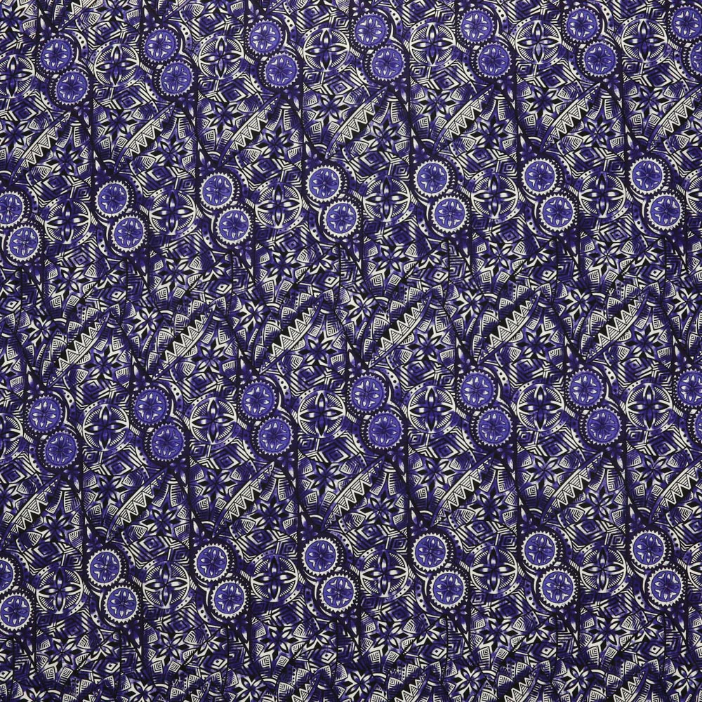 Traditional Polynesian Fijian Print Cotton Light Barkcloth Fabric | Islands Fabric - Image 6