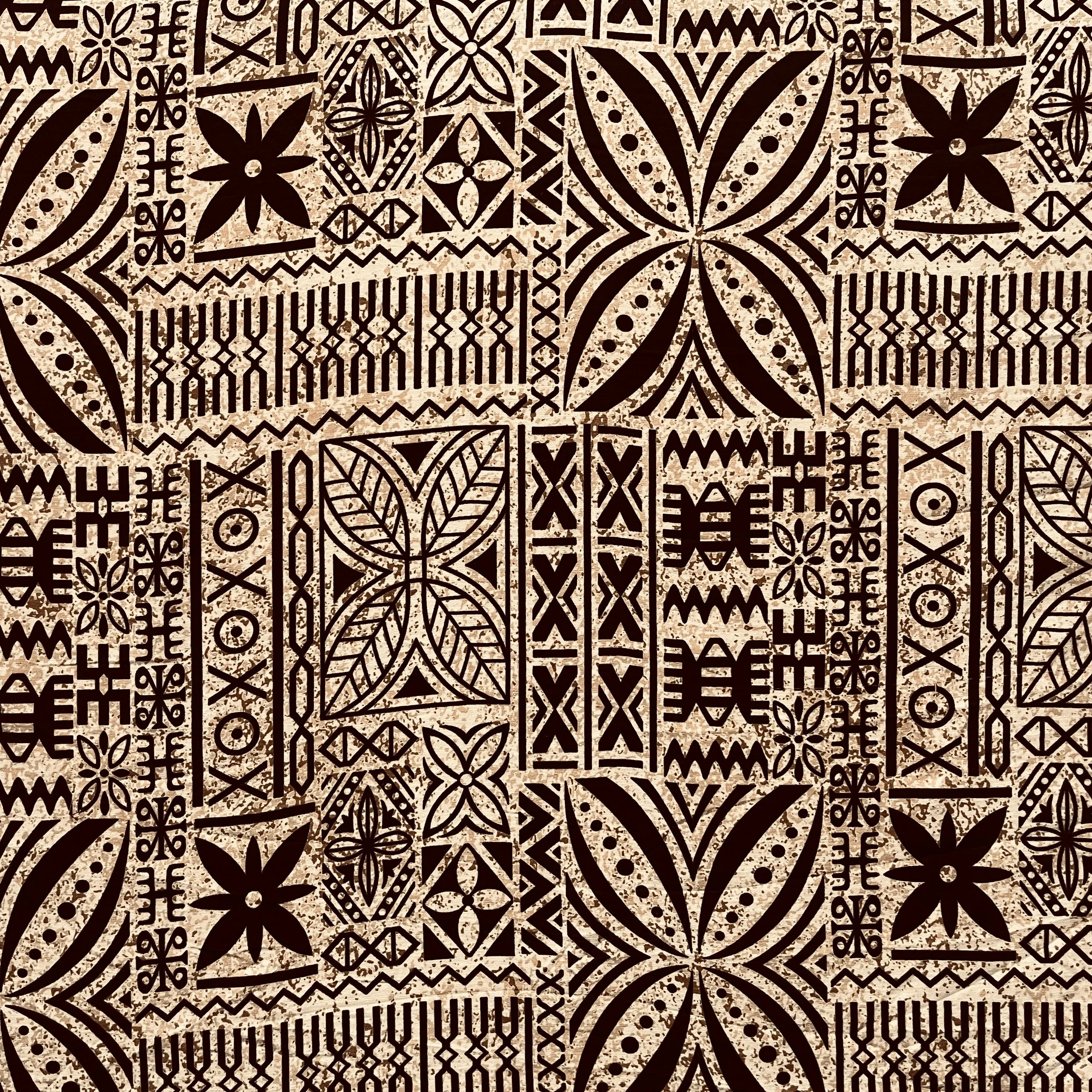 Polynesian Motif Barkcloth Fabric | Islands Fabric - Image 6