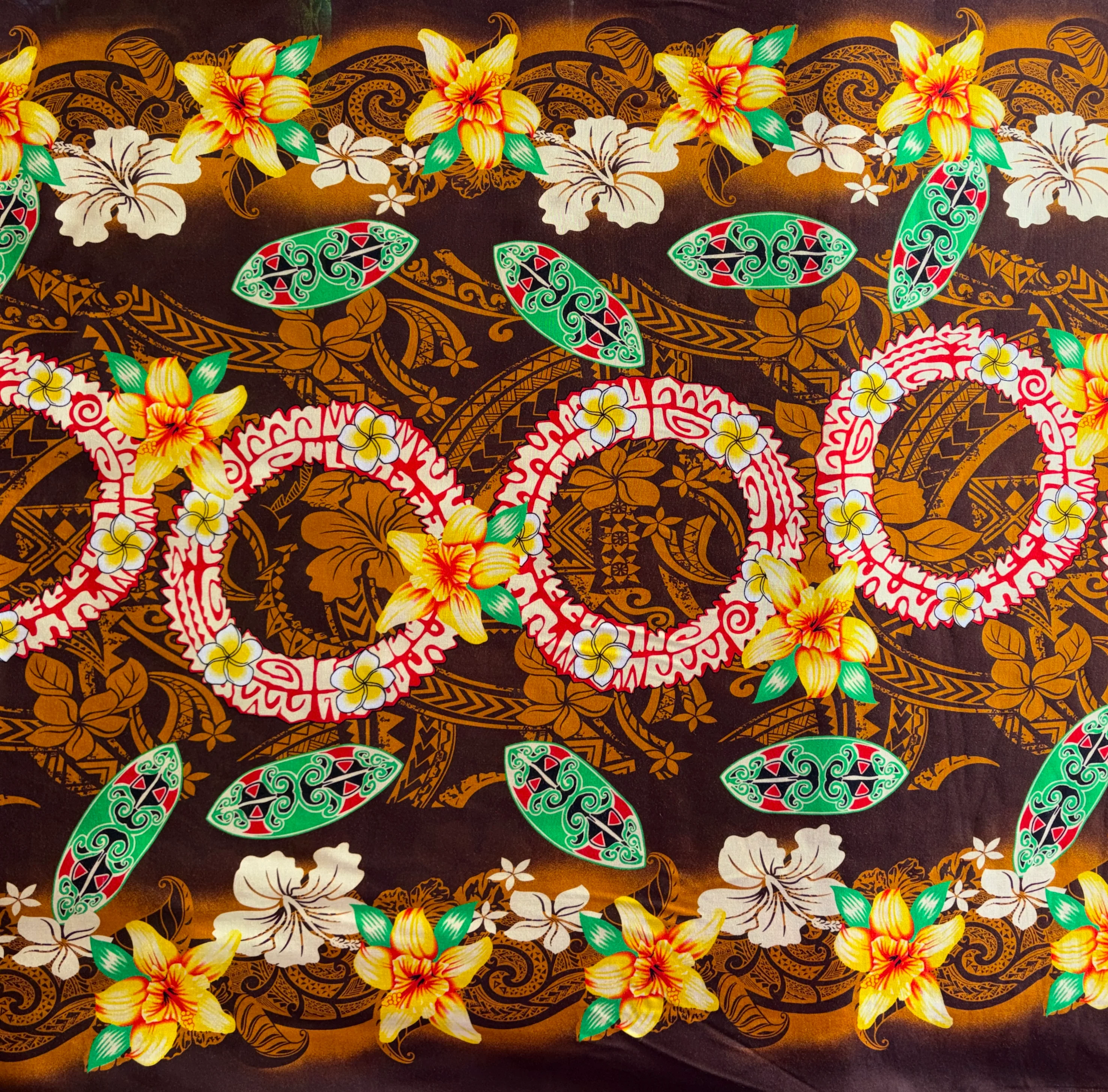 Rings of Polynesia Rayon Fabric | Islands Fabric - Image 5