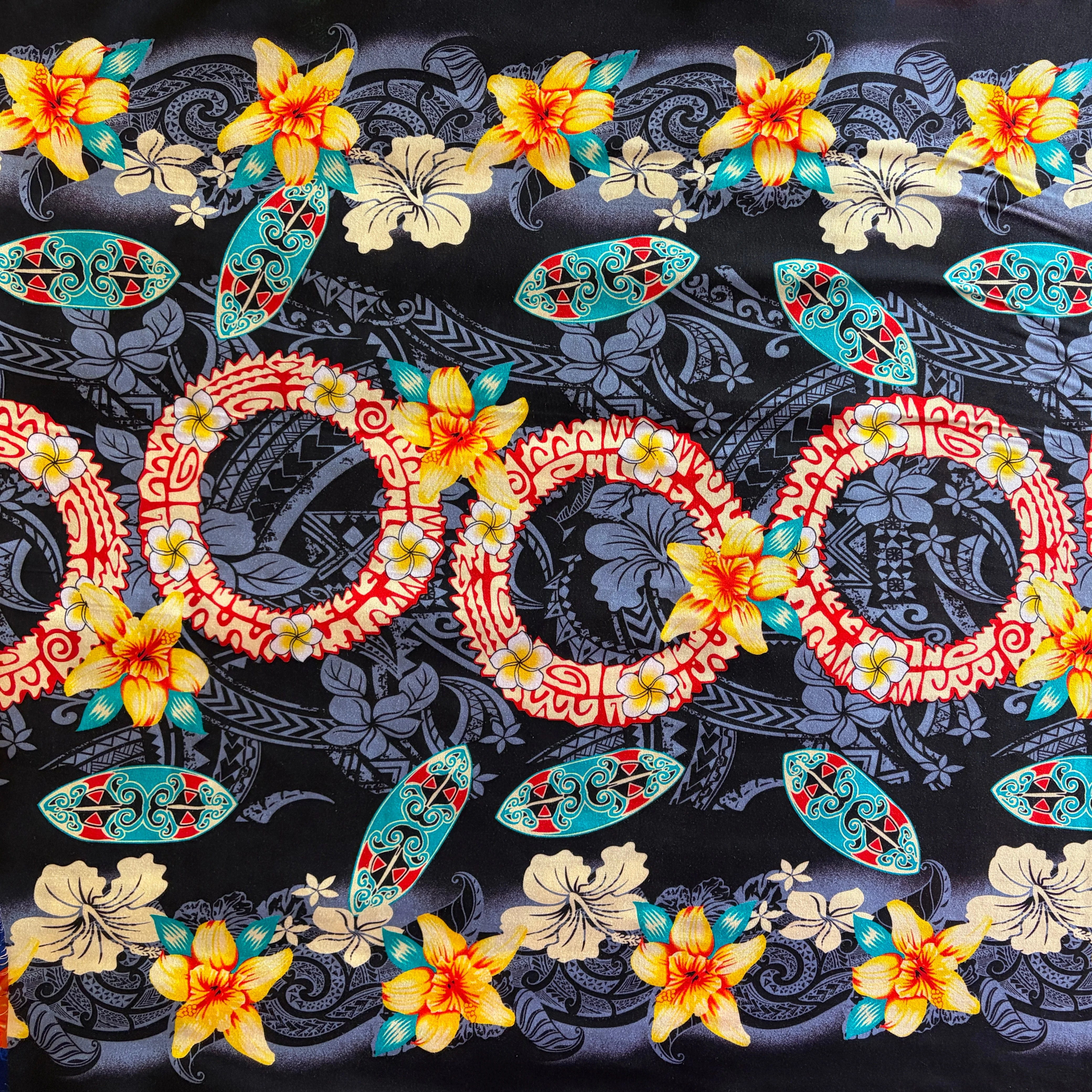 Rings of Polynesia Rayon Fabric | Islands Fabric - Image 6