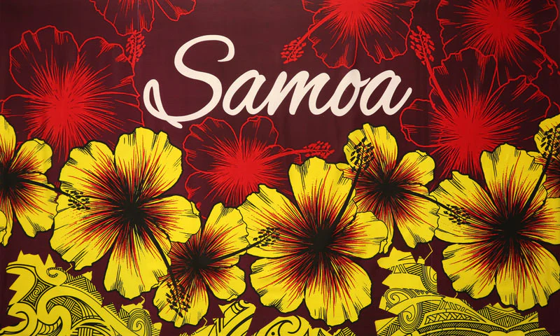 Hibiscus Samoa Polyester Sarong | Islands Fabric - Image 3