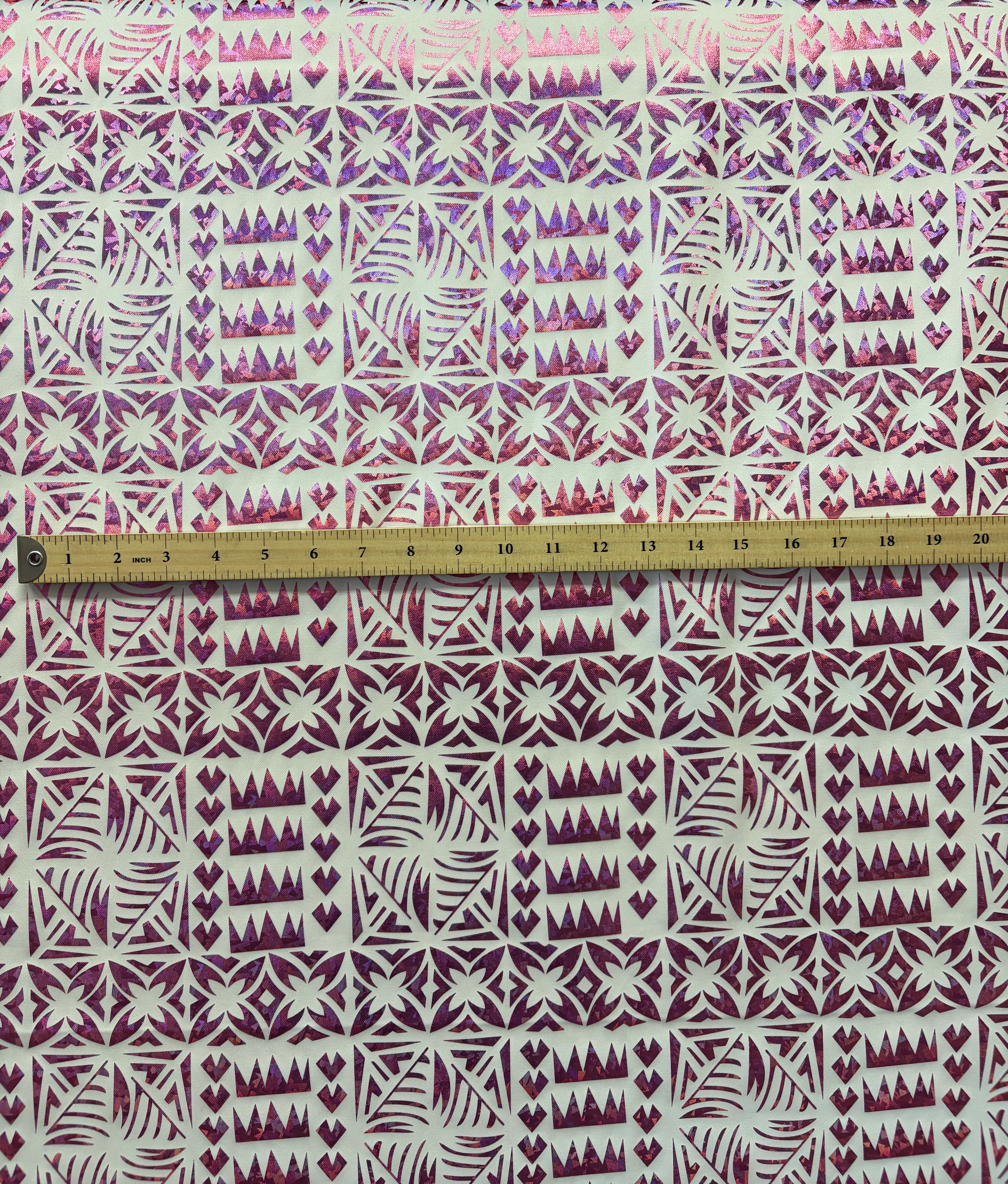 Star Tapa Shine Polyester Foil Fabric | Islands Fabric - Image 3