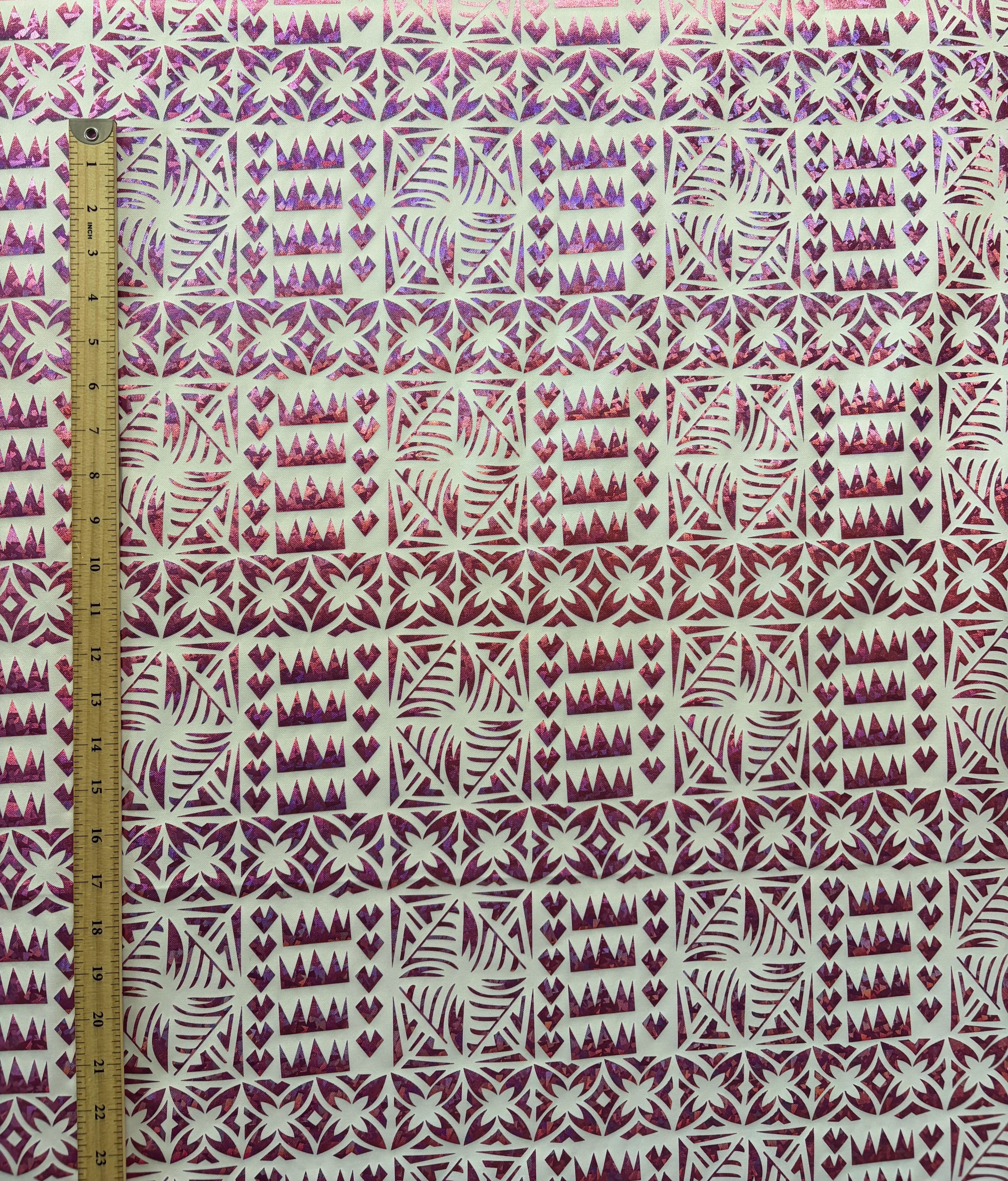 Star Tapa Shine Polyester Foil Fabric | Islands Fabric - Image 4