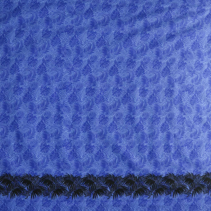 All Over Monstera Leaves Firm Fen Single Border Poly-Cotton | Islands Fabric - Image 5