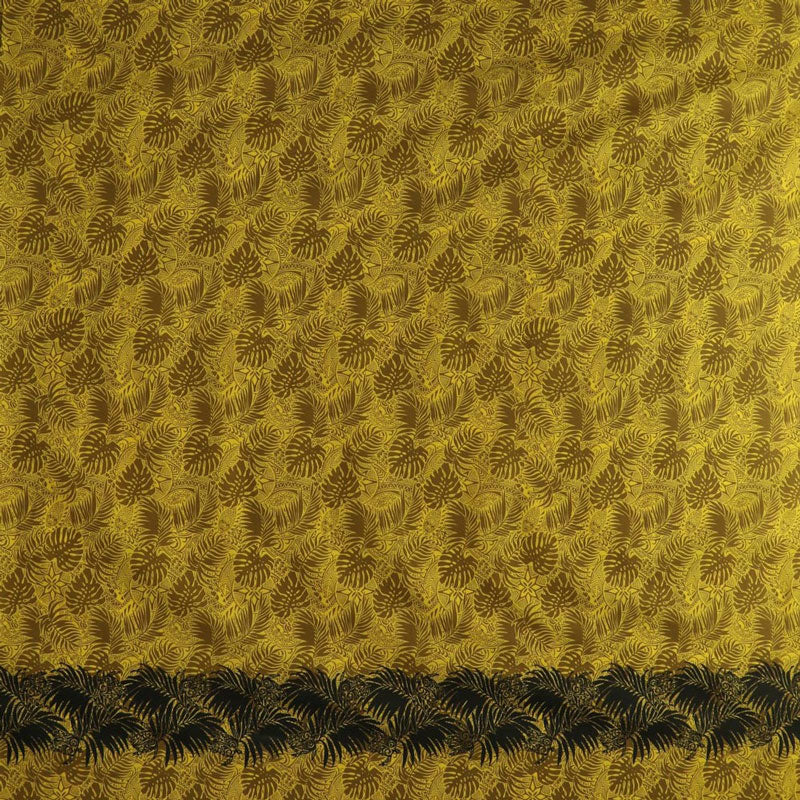 All Over Monstera Leaves Firm Fen Single Border Poly-Cotton | Islands Fabric - Image 6